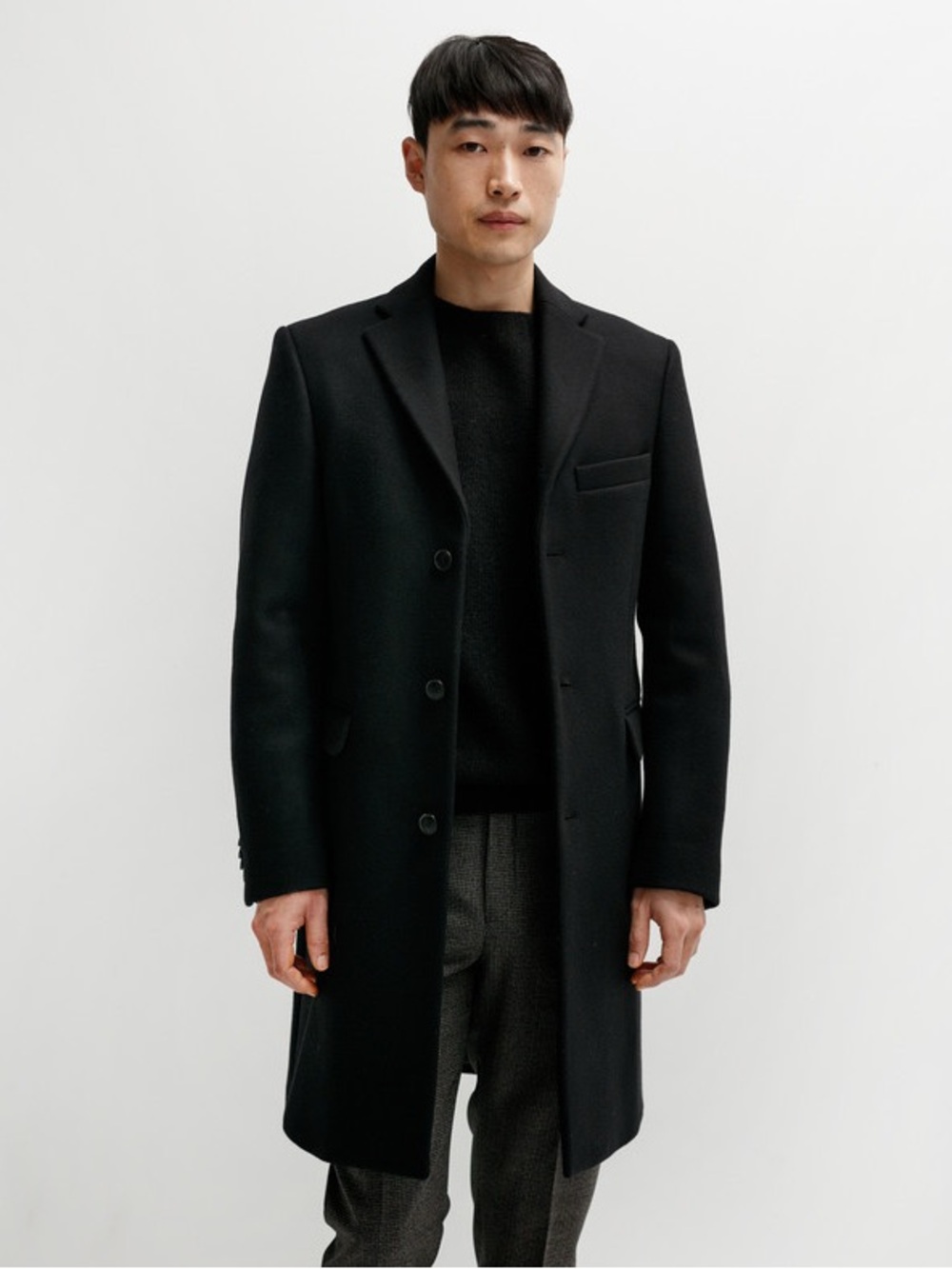Acne Men's Black Garret Coat 48/M